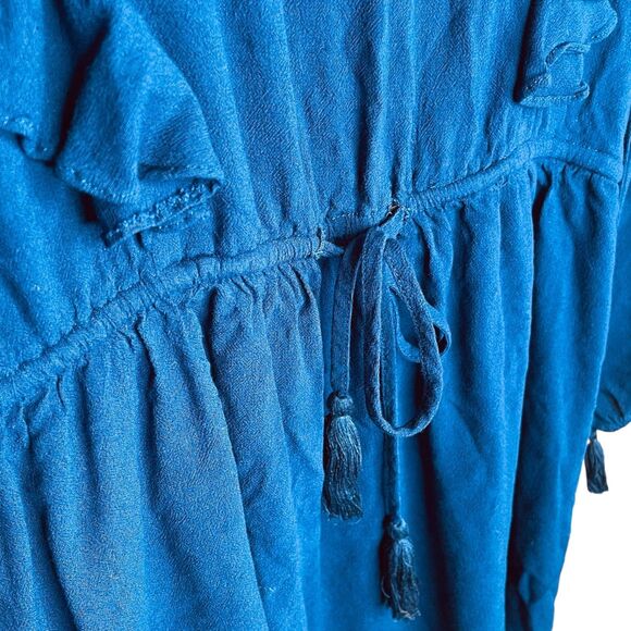 Ellison | Navy Ruffle Long Sleeve Mini Dress Size M | EUC - Picture 7 of 11